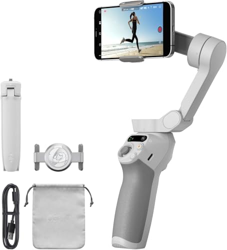 DJI Stabilizzatore OSMO Mobile SE per Smartphone, Stabilizzatore a 3 Assi, Manico telescopico, Portatile e Pieghevole...