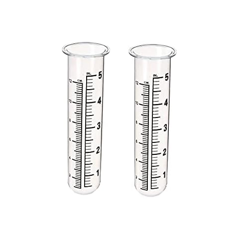 Mateda 5" Capacity Rain Gauge Glass Replacement Tube, Lip Design, Great for Yard Garden Outdoor Home (2) Cover