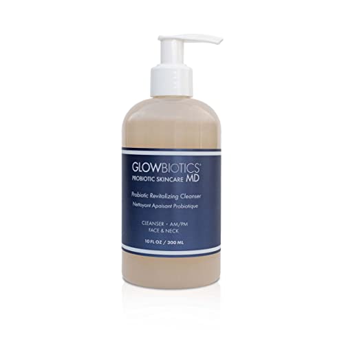 Glowbiotics Probiotic Revitalizing Cleanser - Anti-Aging Face Wash with Peptides - 10 oz - Hydrating Gel for Hormonal Dry & Mature Skin