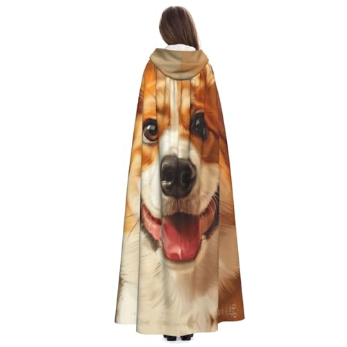 Cape à capuche corgi pour cosplay et carnaval
