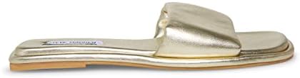 Steve Madden Women's Clyde Flat Sandal, Gold Leather, 6.5 | Image 3