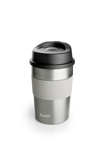 IBILI - Vaso Doble Pared Luxe Titanio, 360 ml, Acero inoxidable, Hermético, Gris