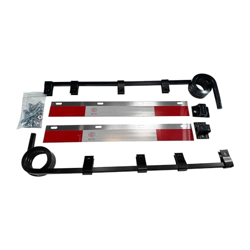 Image of Straight Bar Type Semi Trucks Mud Flap Hanger Bracket 3 coils Damping Spring with Aluminum Mud Flap Reflector Fender Reflective Tape and 24 inchx24 inch Mud Flaps for Heavy Duty Semi Trucks Trailers