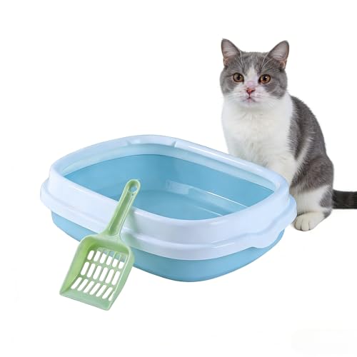 Arenero abierto para gato azul talla L miniatura 1