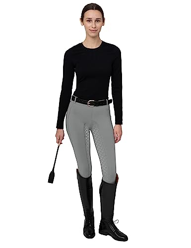 Fitst4 Sports Women'S Full Seat Riding Tights Active Silicon Grip Horse Riding Tights Equestrian Breeches Grey Size M thumb #2