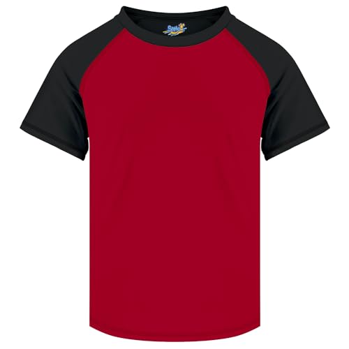 Image of Boys Rash Guard Swim Shirt Short Sleeve for Toddler Kids Youth Rashguard Water Shirt UPF+ 50 Quick Dry Swimming Shirt