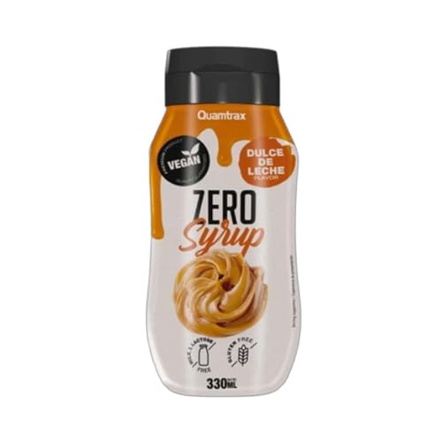 dulce de leche sin lactosa 23 Quamtrax Nutrition - Sirope 0% Calorías - 330 ml - Sabor Dulce de Leche - Sin azúcar, ideal para postres y batidos.