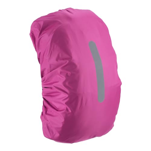 M METERXITY Backpack Rain Cover - Waterproof Lightweight Cover with Vertical Reflective Strap, Apply to Cycling/Hiking/Mountain Climbing (55-65L, L, Rose Red)