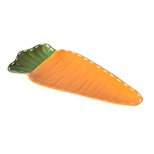 Garneck Boys and Girls-friendly Carrot Plate Porcelain Elegant and Easy to Maintain