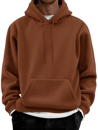 Image of COOFANDY Men Cotton Fleece Hooded Sweatshirt Casual Long Sleeve Hoodies Pullover Fashion Drawstring Hoodie with Kanga Pocket