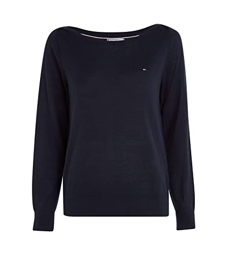 Tommy Hilfiger Damen Pullover Jersey Elegant, Blau (Desert Sky), L