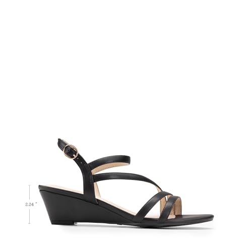 Image of DREAM PAIRS Strappy Wrapped Dressy Wedge Sandals, Comfortable Ankle Strap Open Toe Evening Dress Wedding Dance Summer Shoes
