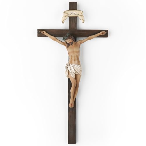 BC Catholic Crucifix Wall Cross, Jesus Christ Wall Decor for Home Altar, Religious Gift, 10
