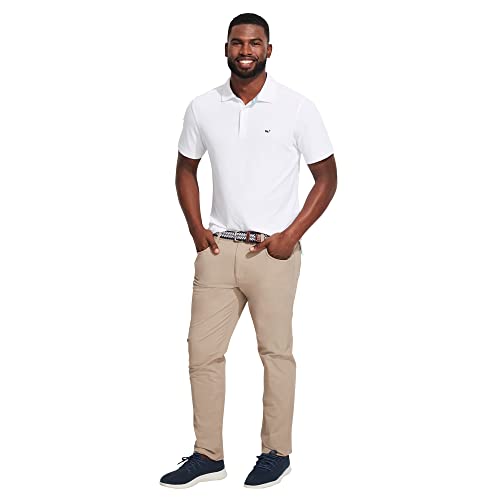 Vineyard Vines Men's Edgartown Pique Polo, White Cap, Medium #TOP5