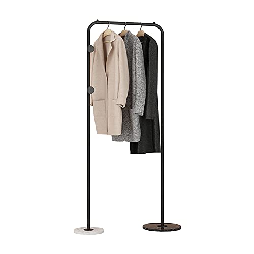 ZY-XSP Rack Rack Nordic Metal Metal Ropa Rack Sala de Estar Dormitorio Barra Individual Colgando Ropa Rack Piso de Pie Base de Mármol Ropa Al por Menor Ropa de Visualización,Negro,60X150Cm