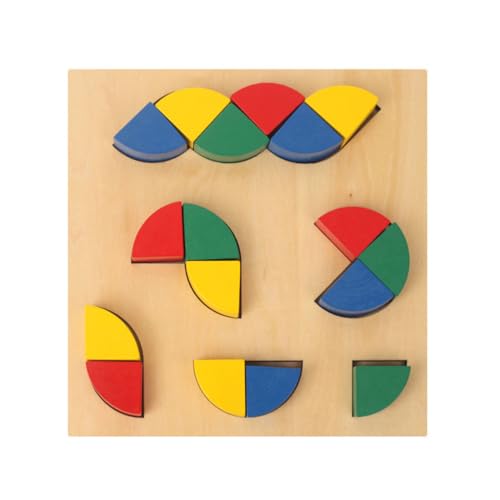 sszxmy Tablero de Rompecabezas de fracciones Irregulares Montessori, Juguete de Madera para unir Formas geométricas