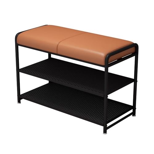 Banc de rangement avec coussin en cuir synthétique pour petits espaces