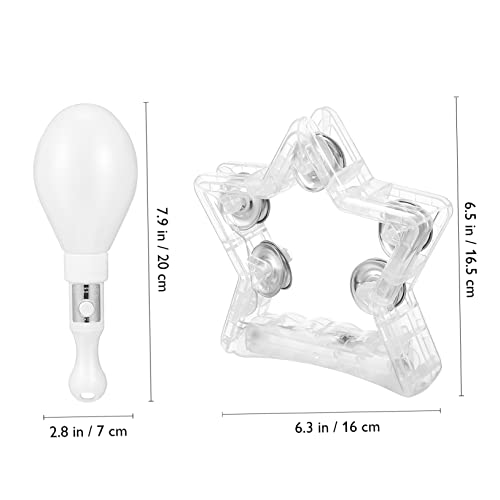 Toyvian 2 Unidades Trocador De Luz Led Sinos De Pandeiro De Mão Pandeiro Para Festa Brinquedo Educat
