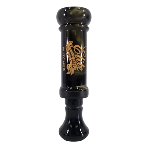 Elite Duck Calls - Butcher Cutdown Single Reed Acrylic Duck Call (Venom/Black)