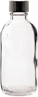 Premium Vials B27-128 Boston Round Glass Bottle with Cap, 4 fl. oz. Capacity, Clear (Pack of 128)