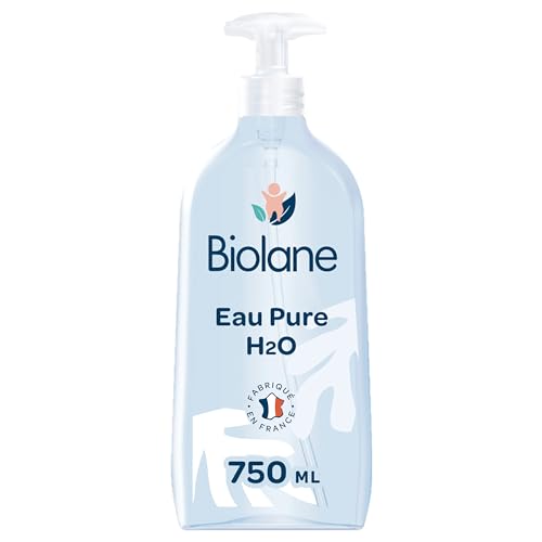 BIOLANE - Eau Pure H2O - Eau nettoyante bébé - Visage, Corps et Siège - 99% d'ingrédients d'origine naturelle - Sans rinçage - 1 flacon-pompe 750ml -...