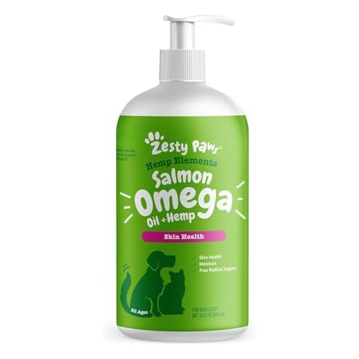Zesty Paws Salmon Omega Oil Hemp for Dogs and Cats with Wild Alaskan Salmon Oil Omega 3 and 6 Fatty Acids with EPA DHA for Pets Supports Normal Skin Moisture and Immune System Function 32oz