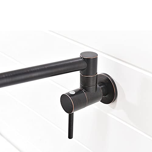 Robinet simple froid monotrou mural rétractable en laiton or brossé - 5