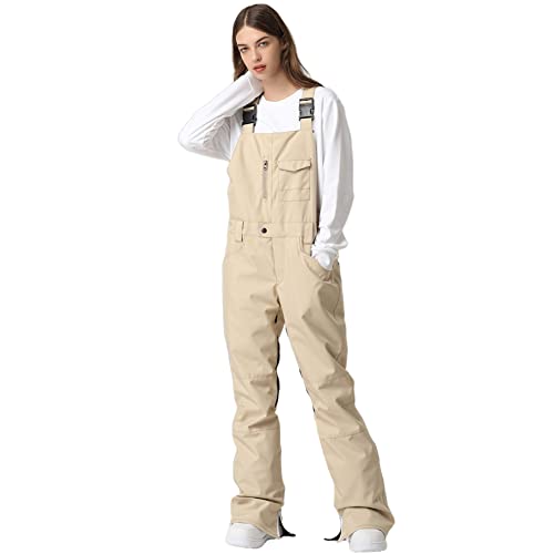 Searipe Winter Snow Bibs Overalls,Waterproof Snowboard Overalls Pant Adjustable Outdoor Ripstop Snowboard Pant For Women(Khaki,Xl) #TOP2