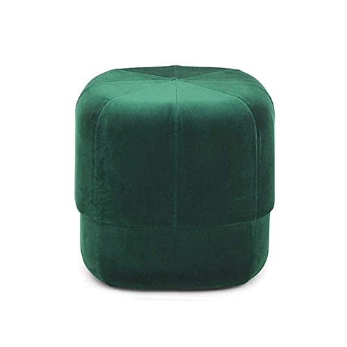 Tabouret rond ottoman et table basse en velours pour salon 40x40cm