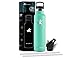 KollyKolla Botella de Agua Acero Inoxidable 1L, Termo Sin BPA Ecológica Frascos Térmicos Reutilizable, Botella Termica con Pajita y Filtro, Water Bottle Deporte, Gym, Yoga, Cámping, Esmeralda