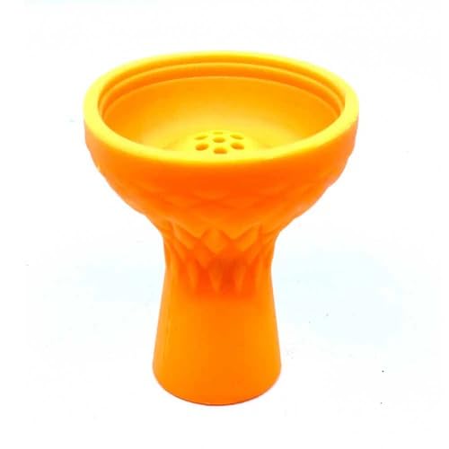 CYRIL Silicone Hookah Bowl Classic Large 4 5-inch Diameter Orange Color Heat-Resistant Easy to Clean Universal Fit for