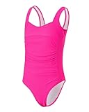 Girls One Piece Swimsuit Ruffled Teen Girl Swimsuit Size 10-12 Wide Straps Girls' Swimwear 12Y for Bathing Suits Hot Pink Yizuoding003