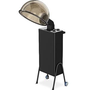 TASALON Hooded Hair Dryer, Hair Dryer Bonnet with Detachable Wheels, 1000W Hair Dryer Stand for Salons, 60 Minute Timer and Setting Temperature Control, 15” Hair Dryer Hood and Adjustable Hood Arm