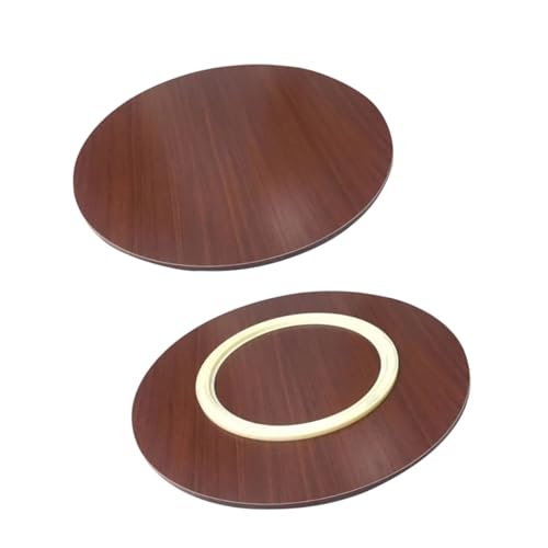 Grande vassoio girevole da portata da 61 cm, in legno massello, per tavolo da pranzo, ristorante e cucina, facile da pulire, piatto da portata girevole in mogano (60 cm)