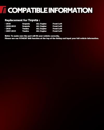 Image of Torchbeam Front Brake Caliper Left for Toyota 2007-2016 Tundra, Toyota 2008-2016 Sequoia, Front Left Caliper Replace # 193275