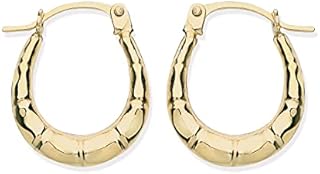 9ct Yellow Gold Small Vintage Style Creole Hoop Earrings