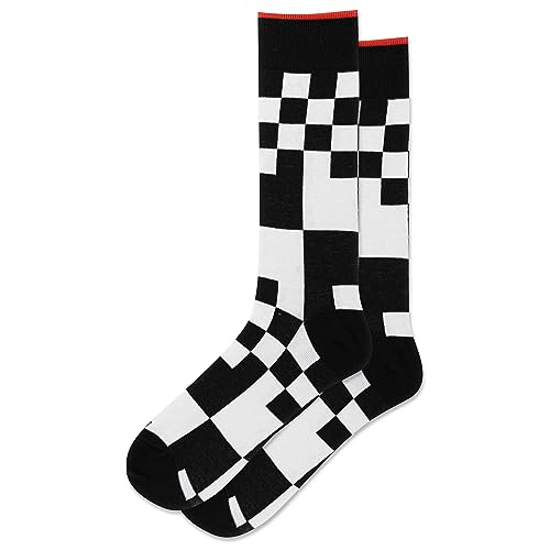 Hot Sox Men's Mixed Grid Crew Socks 1 Pair, Men's 10-13