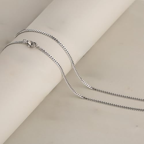 Cross Necklace for Men, Stainless Steel Black/Silver Cross Pendant Religious Necklace Christian Jewelry Chain 60 cm/23.6 inches3