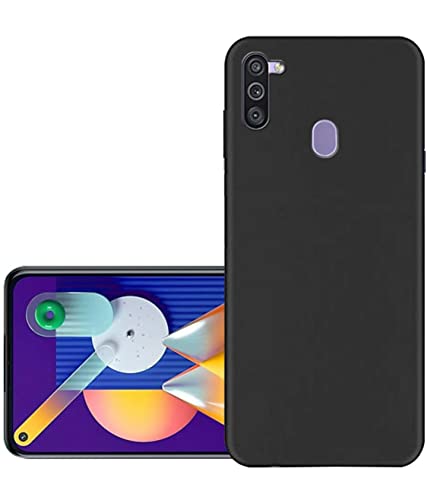 Image of Mobile Back Cover Case for Samsung Galaxy M11 (Silicone Case|CameraProtection|Black SC1510)