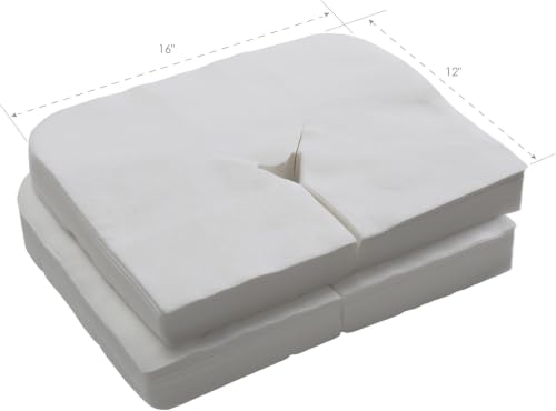 Image of EARTHLITE Flat Disposable Face Cradle and Headrest Covers, 500-Pack, Medical-Grade, Ultra Soft, Luxurious, Non-Sticking for Massage Tables & Chairs, White