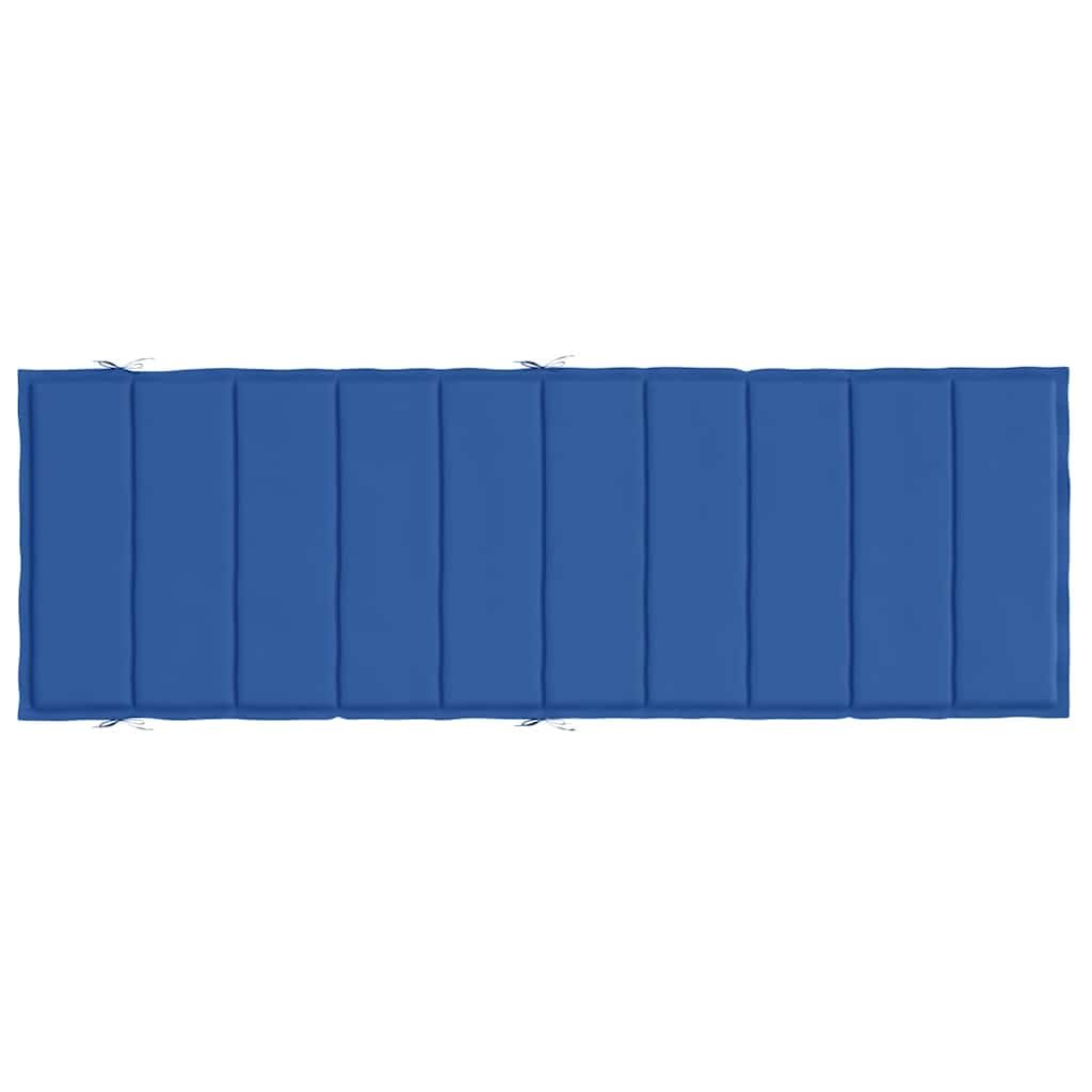 Coussin de chaise longue Bleu roi 186 x 58 x 4 cm Tissu Oxford résistant aux intempéries pour jardin, terrasse, balcon, salon, coussin d'assise résistant aux intempéries, rembourrage