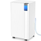 2500 Sq.Ft Dehumidifier for Basement with Drain Hose Max 34 Pints, Dehumidifiers for Home Large Room Bathroom Bedroom, 3 Modes, Smart Humidity Control, Auto Defrost, 24H Timer, Sleep Mode