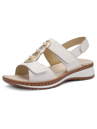 ARA Hawaii, Sandali Donna, Argento Platino Bianco, 43 EU