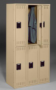 Tennsco Lockers Div Double Tier Steel Locker Without Legs - Assembled Three