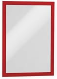 Durable 488203 Duraframe A4 Large Packaging, Cornice Espositiva Adesiva, per Superfici Lisce e Solide, Formato A4, Confezione da 10 Pezzi, Rosso