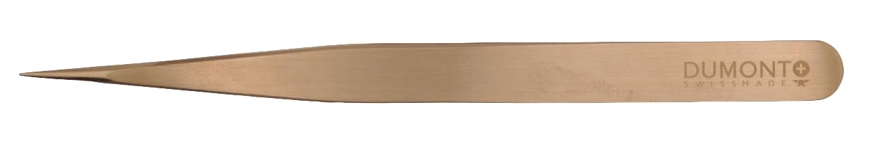 Dumont Präzisionspinzette, S5-Form, Länge 130 mm, 100 % antimagnetisch, Material wählbar, Bronze oder Nickel (Bronze)