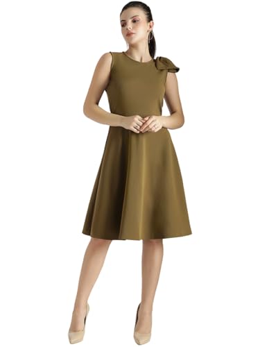 Image of KOTTY Women's Fit And Flare Knee Length Dashing Designs Sunny Echo Dress