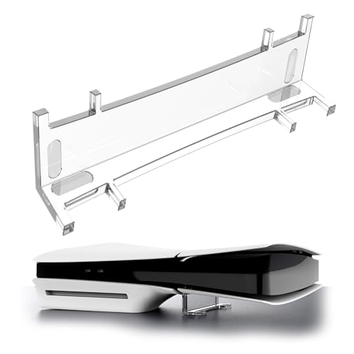 xiruiubao PS 5 Slim Standfuß,PS 5 Horizontaler Ständer,Transparentes Acryl Ständer Liegend für Disc Digital Edition,Einfacher PlayStation 5 Slim Standfuß