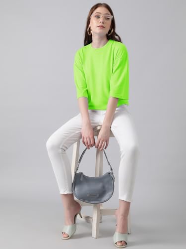 Image of KOTTY Women's Cotton Blend Solid Oversized T-Shirts