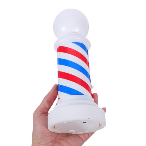 Image of FOMIYES Hair Salon Pole Light: Red White Blue Rotating Neon Sign - Professional Barber Shop Decor - Ideal for Salons, Barbershops, and Storefronts - USB Powered (Batteries Not Included)